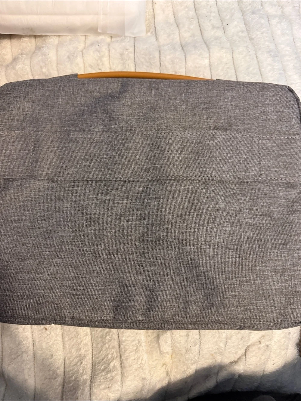 MOSISO Gray Laptop Messenger Bag with Tan Accents